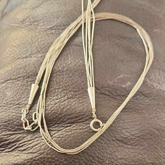 925 Sterling Silver Jewelry - Running Bear Trading Sterling Silver 5 Strand Liquid Silver Necklace